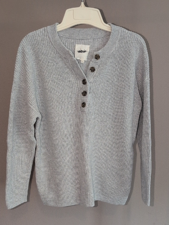 aerie Sweaters - Aerie Gray 100% Cotton Henley Sweater